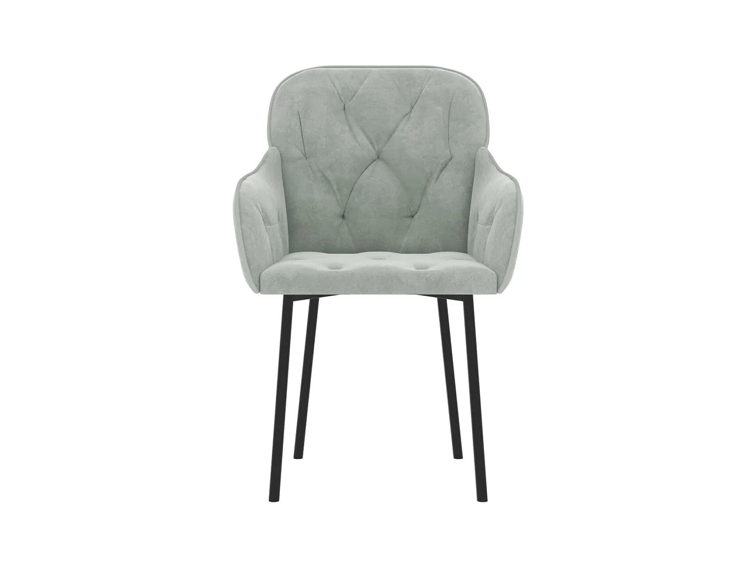 Juego de 2 sillas de comedor en terciopelo gris claro