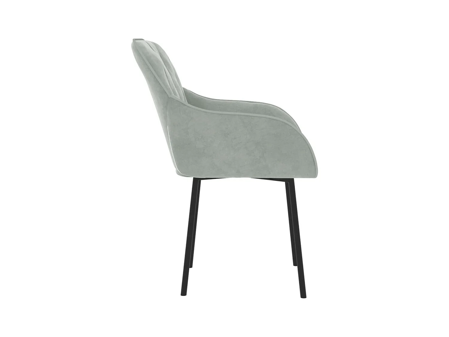 Juego de 2 sillas de comedor en terciopelo gris claro