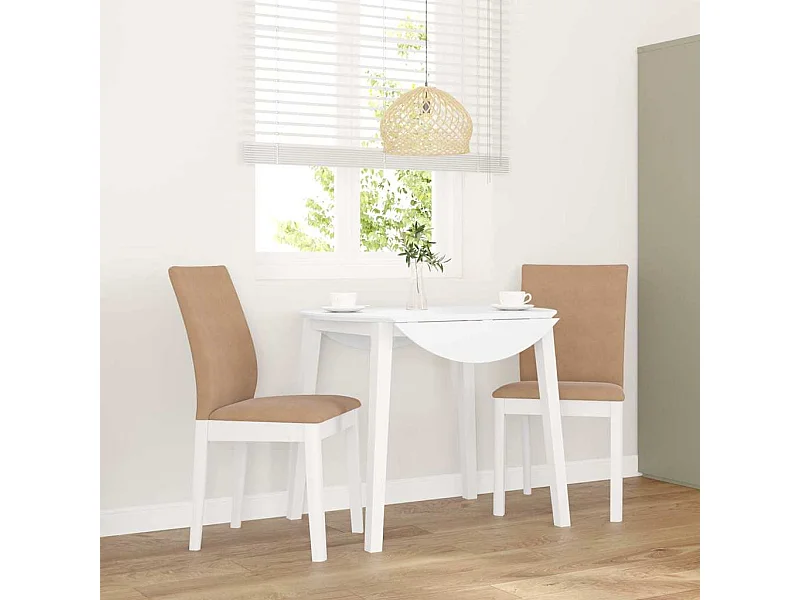 Cojines para sillas de comedor, 2 unidades, madera maciza blanca, caucho