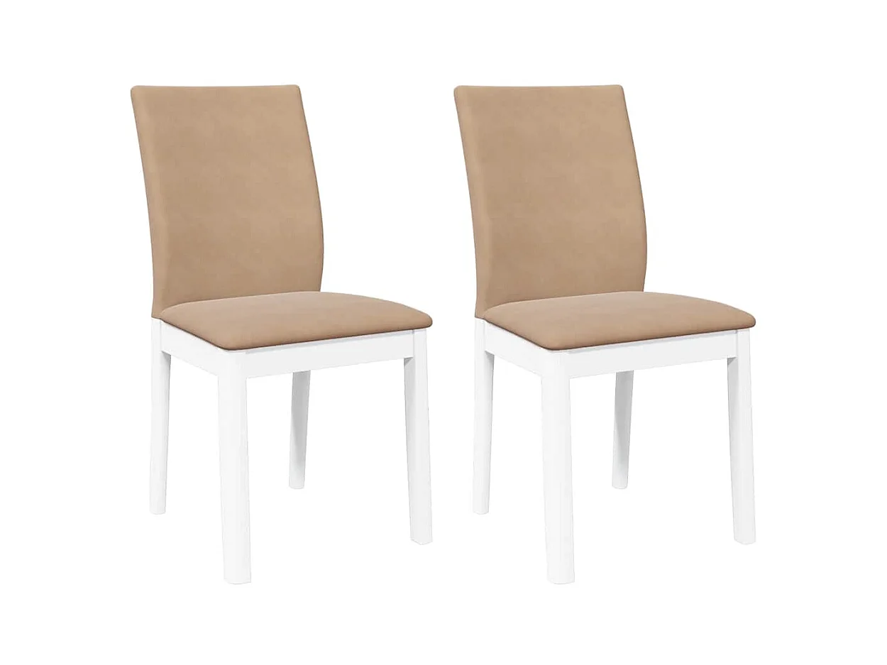 Cojines para sillas de comedor, 2 unidades, madera maciza blanca, caucho