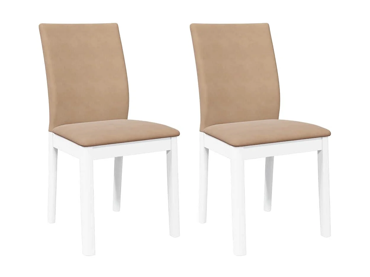 Cuscini per sedie da pranzo 2 pezzi in legno massello bianco e gomma