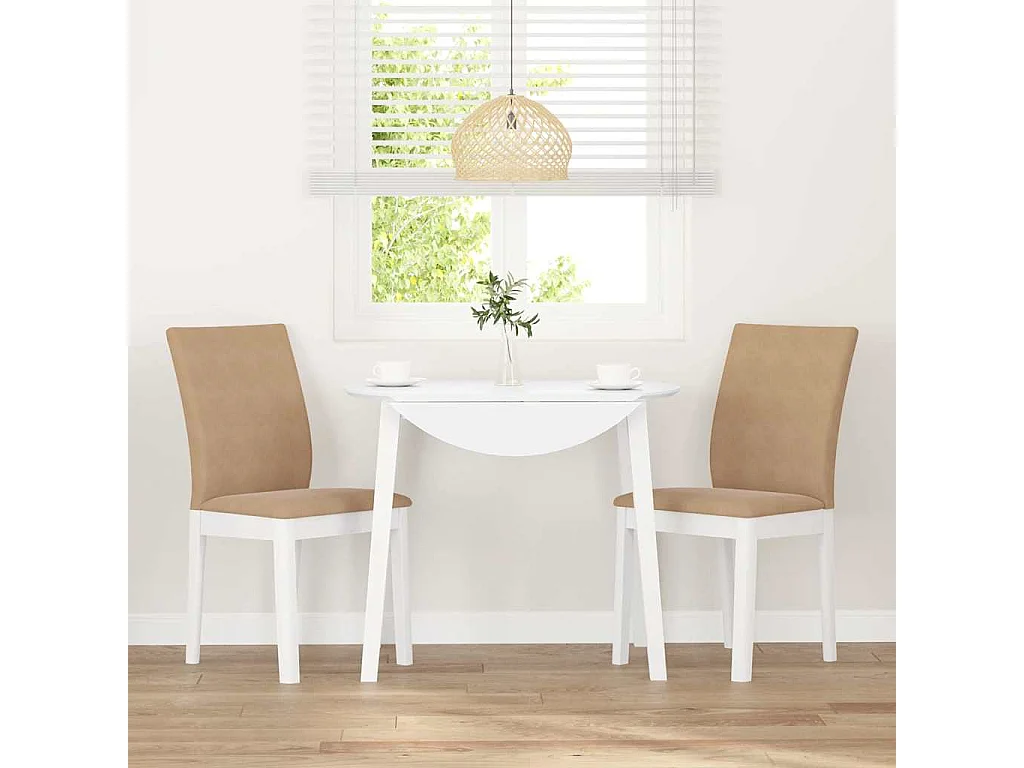 Cuscini per sedie da pranzo 2 pezzi in legno massello bianco e gomma