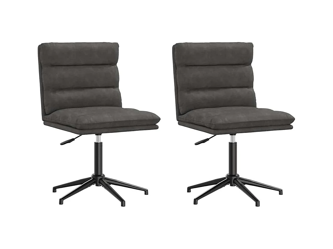 Juego de 2 sillas de comedor de piel sintética negra