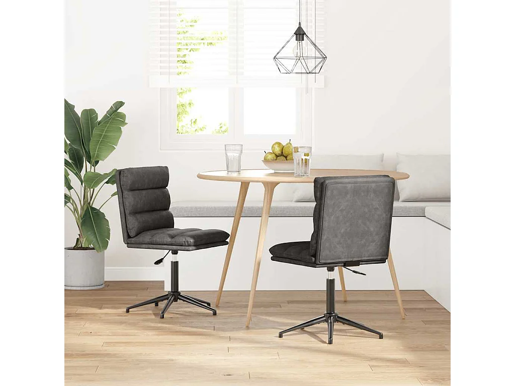 Chaises à manger lot de 2 noir similicuir