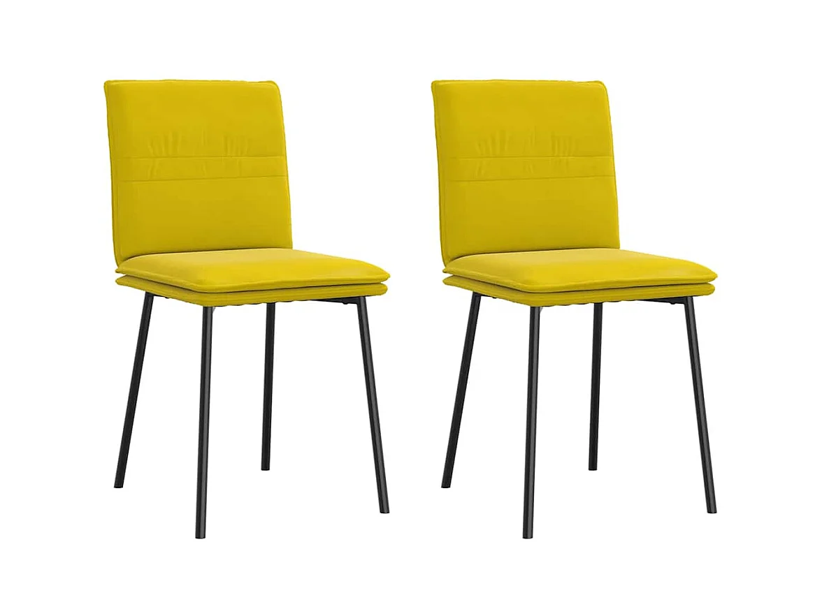 Chaises à manger lot de 2 Jaune Velours