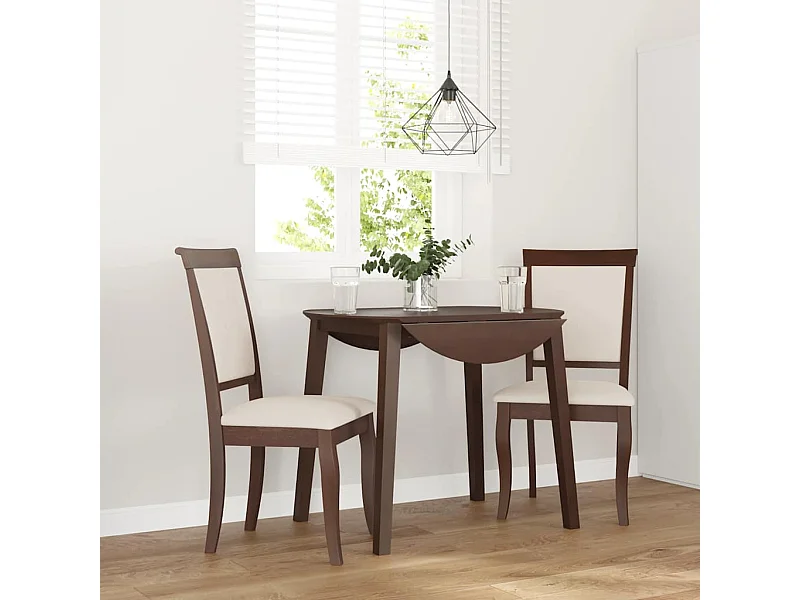 Chaises à manger coussins 2 pcs marron bois massif caoutchouc