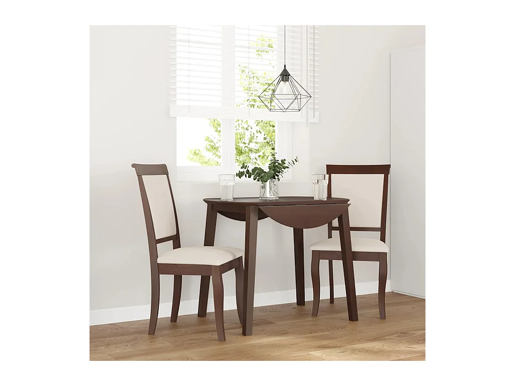 Chaises à manger coussins 2 pcs marron bois massif caoutchouc