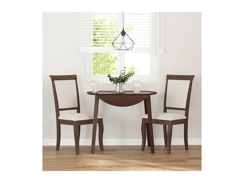 Chaises à manger coussins 2 pcs marron bois massif caoutchouc