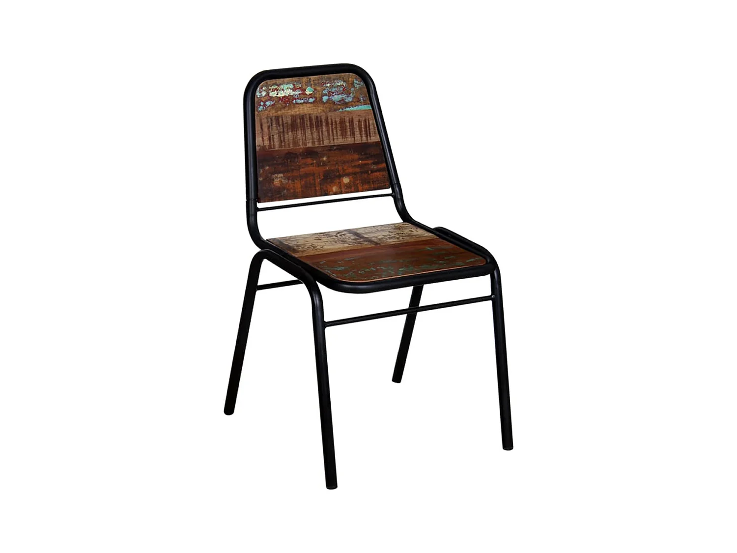 Eetkamerstoelenset van 6 massief gerecycled hout