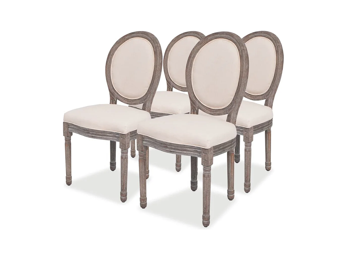 Chaises à manger lot de 4 crème tissu
