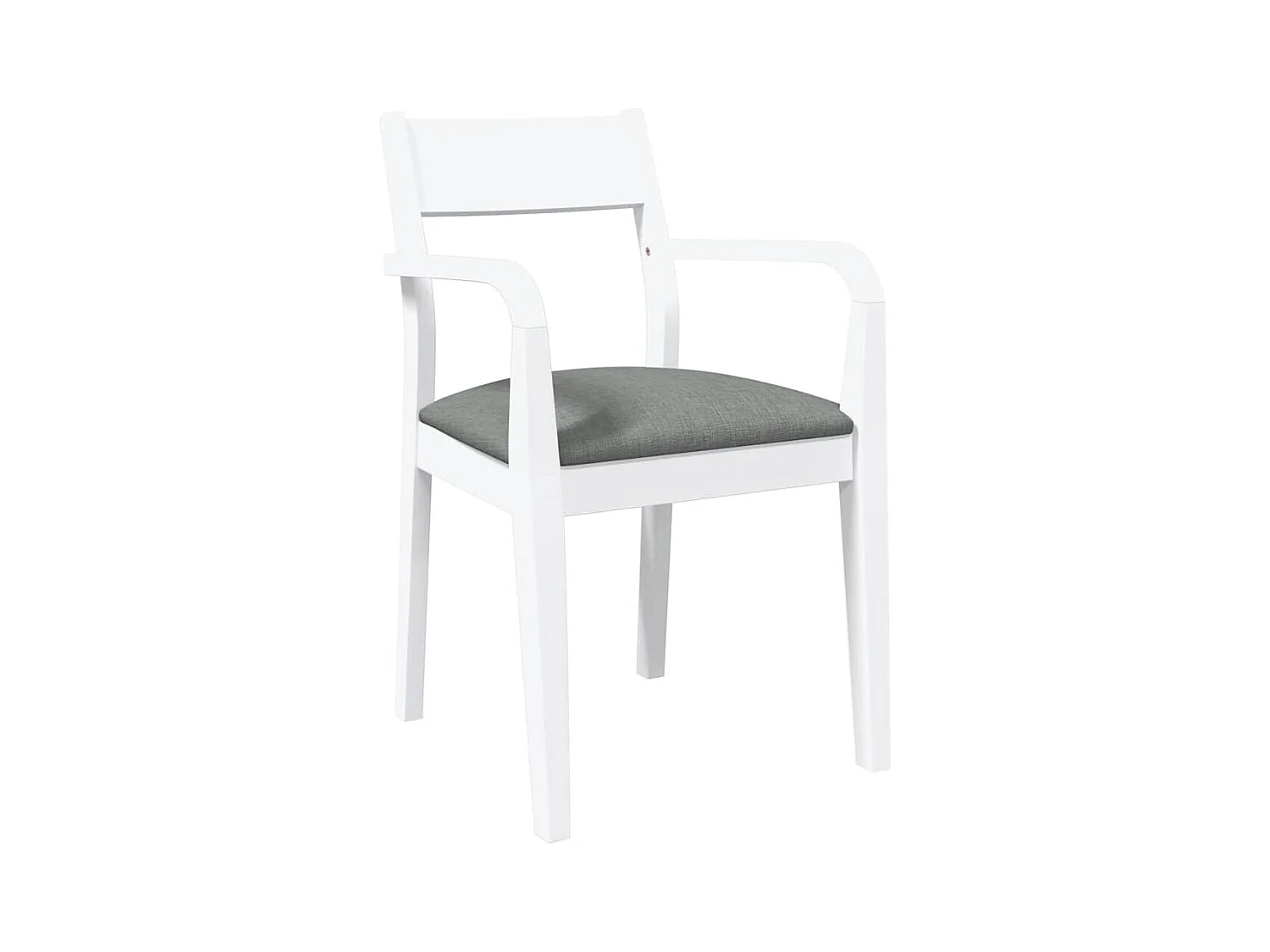 Chaises à manger coussins 2 pcs blanc bois massif caoutchouc