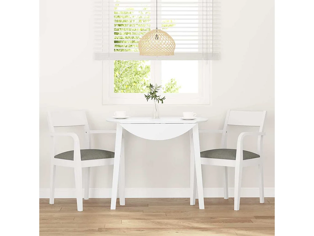 Cojines para sillas de comedor, 2 unidades, madera maciza blanca, caucho