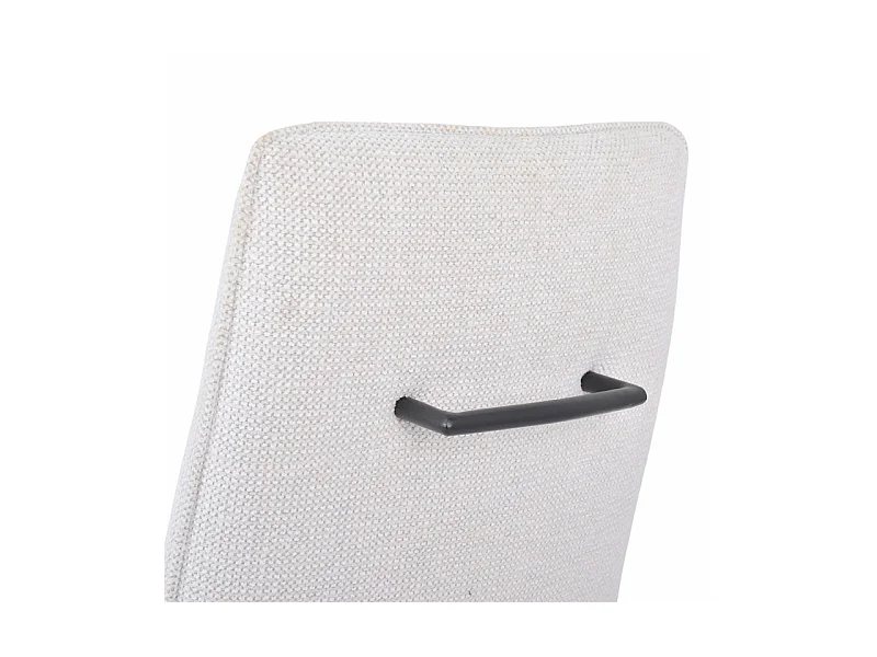 Lot 2 chaises en tissu doux écru avec pieds en métal noir - LUCAS