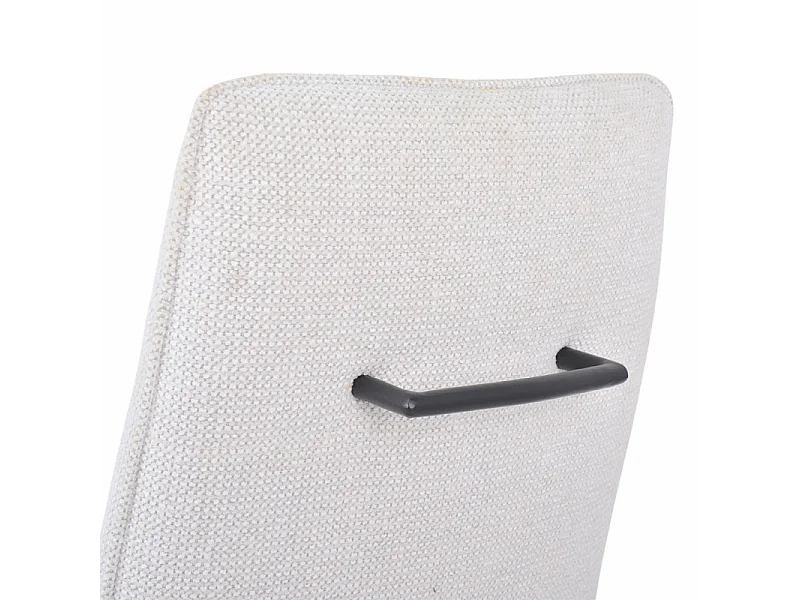 Lot 2 chaises en tissu doux écru avec pieds en métal noir - LUCAS