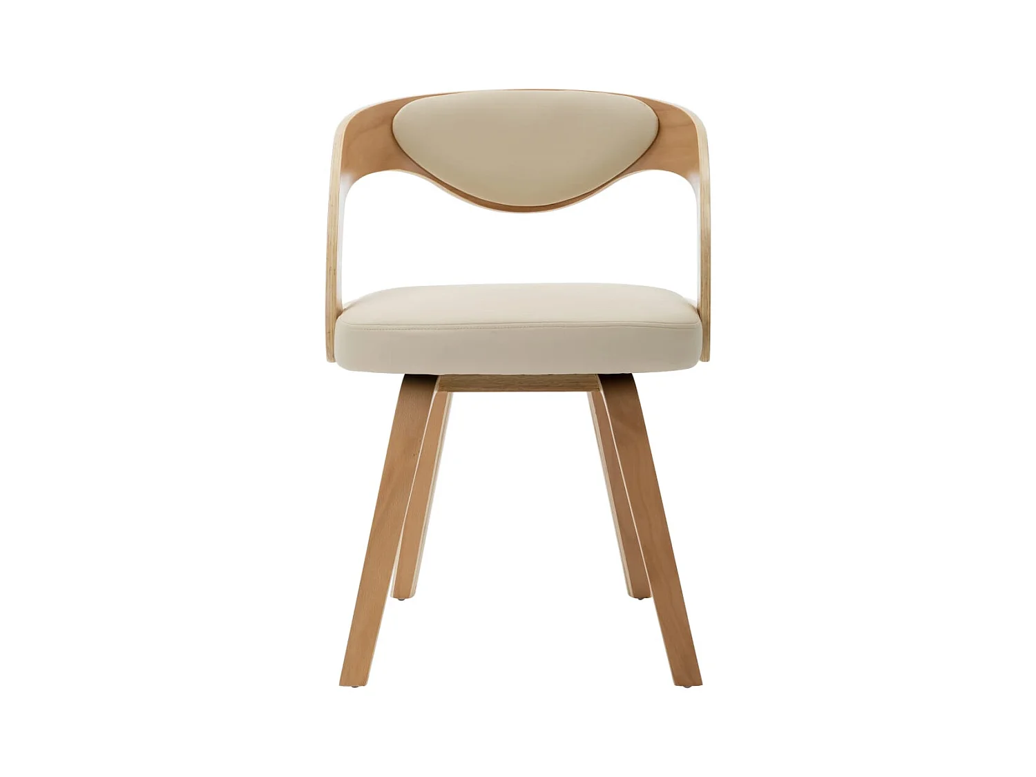 Chaises à manger lot de 4 crème bois courbé et similicuir