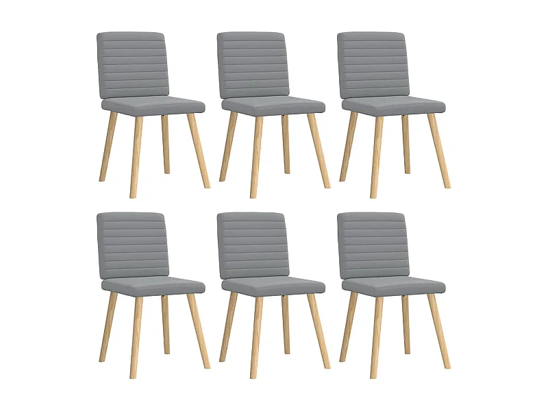 Eetkamerstoelen set van 6 lichtgrijze stof