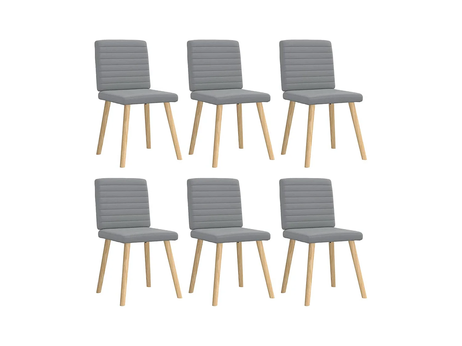 Chaises à manger lot de 6 gris clair tissu