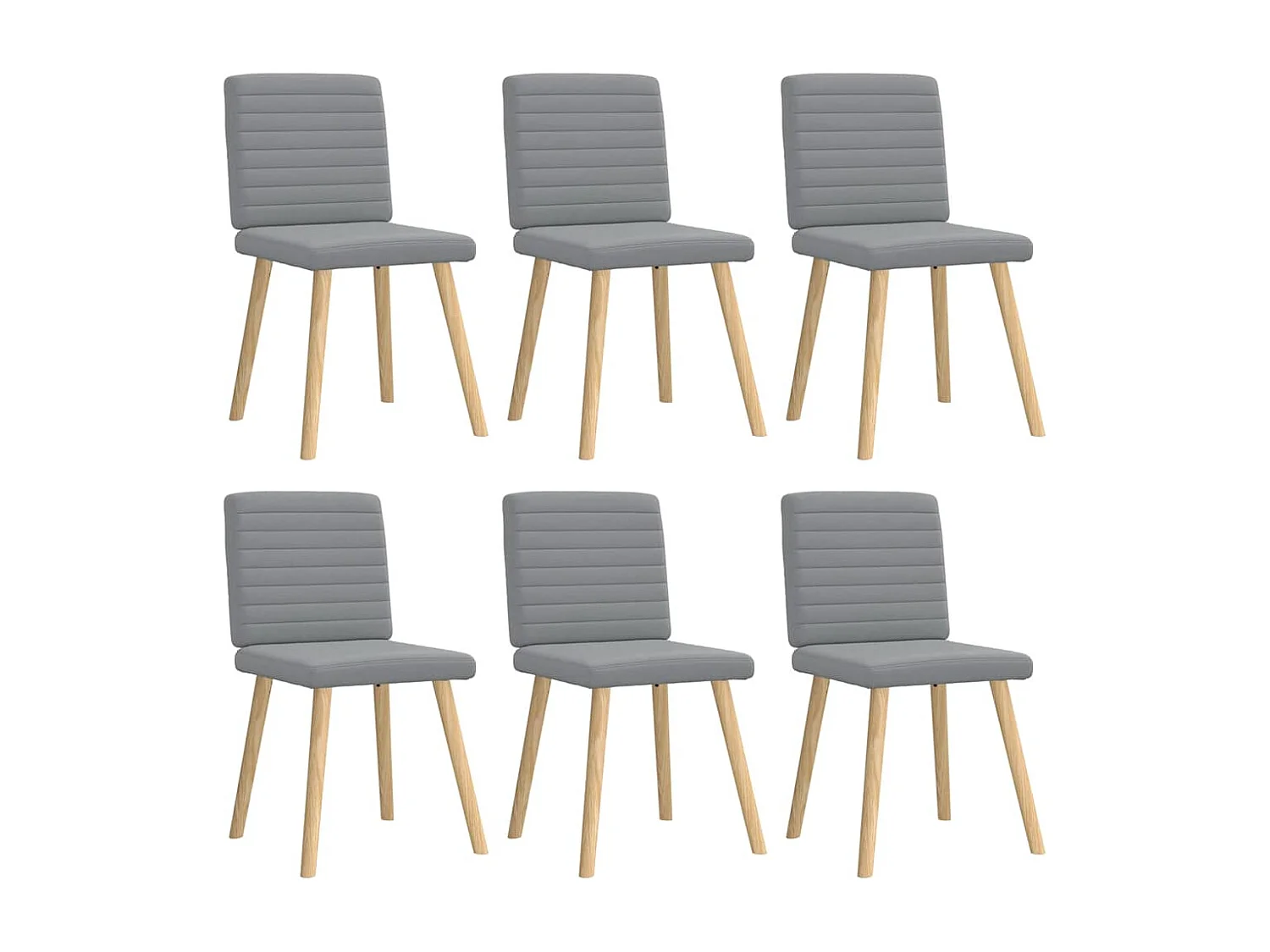 Chaises à manger lot de 6 gris clair tissu