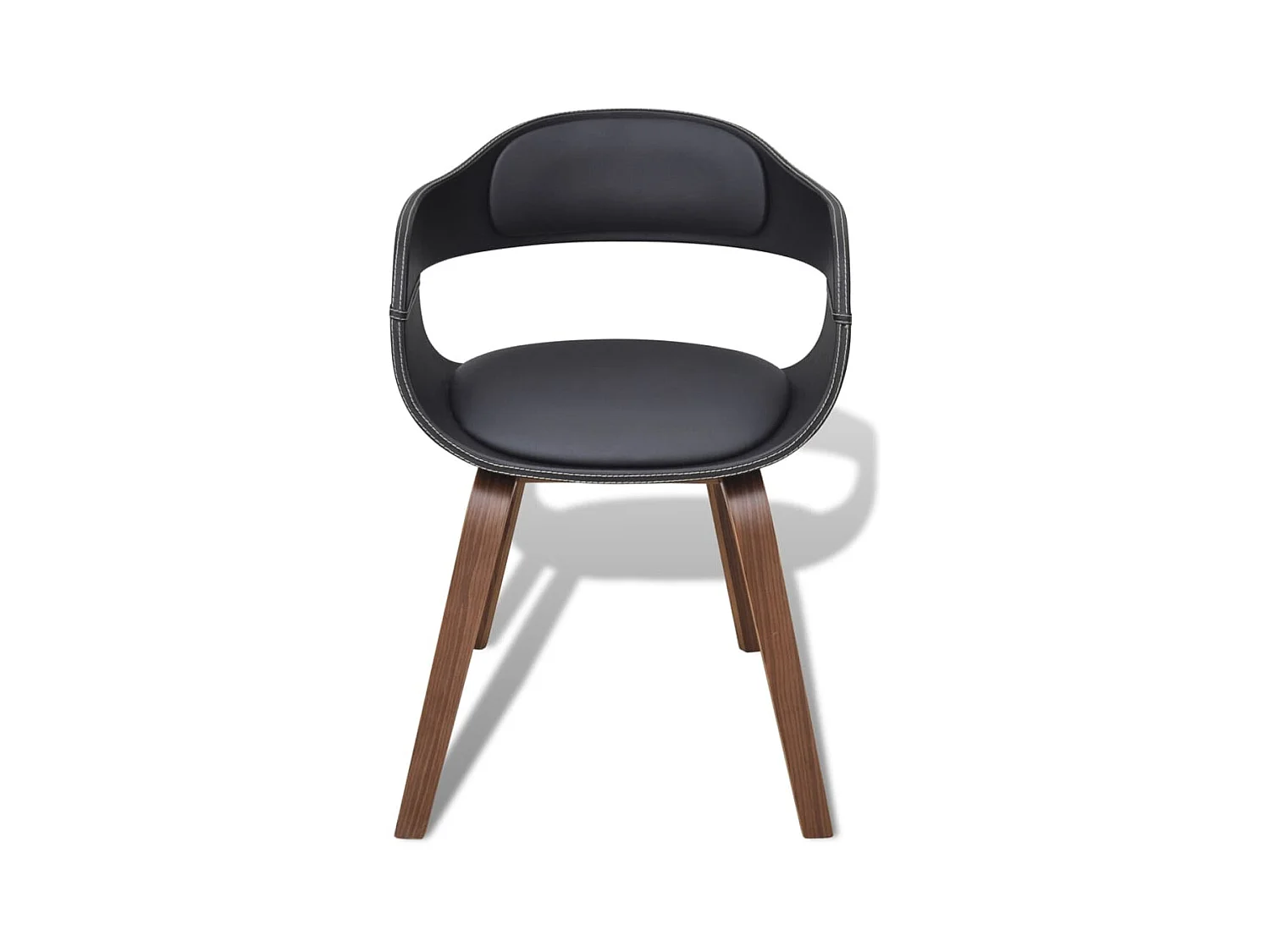 Eetkamerstoelen set van 2 zwart gebogen hout en imitatieleer