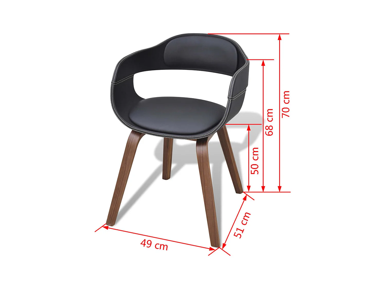 Eetkamerstoelen set van 2 zwart gebogen hout en imitatieleer