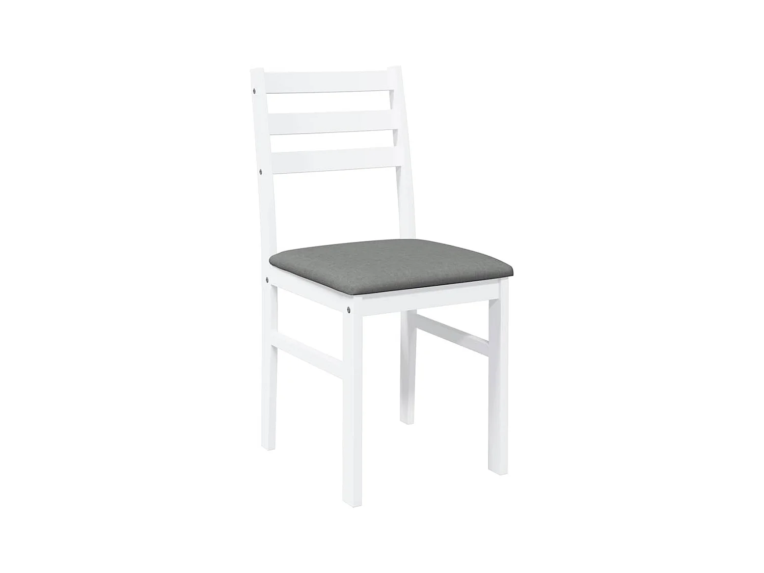 Chaises à manger coussins 2 pcs blanc bois massif caoutchouc
