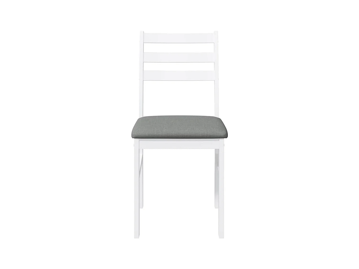 Chaises à manger coussins 2 pcs blanc bois massif caoutchouc