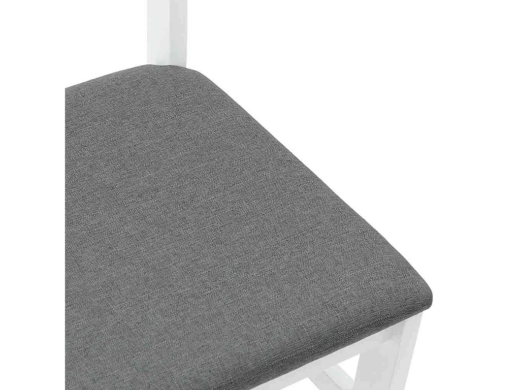 Chaises à manger coussins 2 pcs blanc bois massif caoutchouc