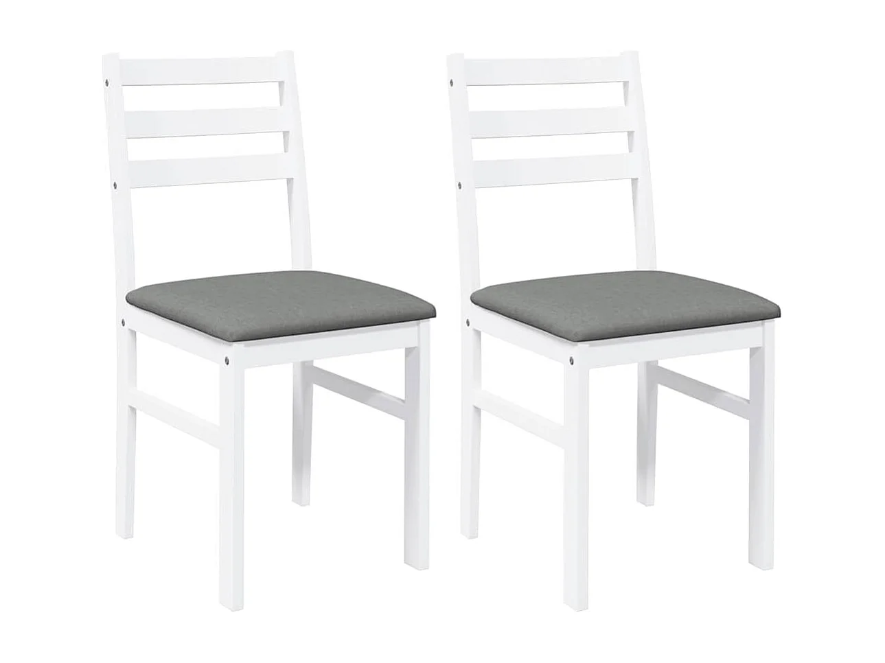 Cojines para sillas de comedor, 2 unidades, madera maciza blanca, caucho