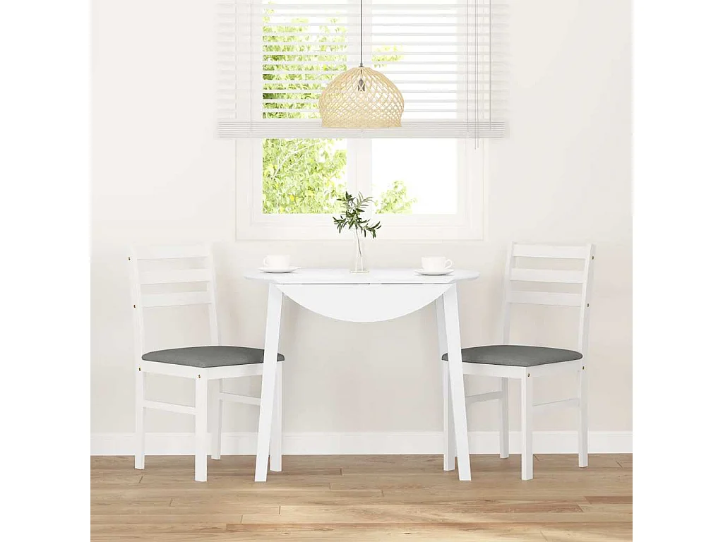 Cojines para sillas de comedor, 2 unidades, madera maciza blanca, caucho