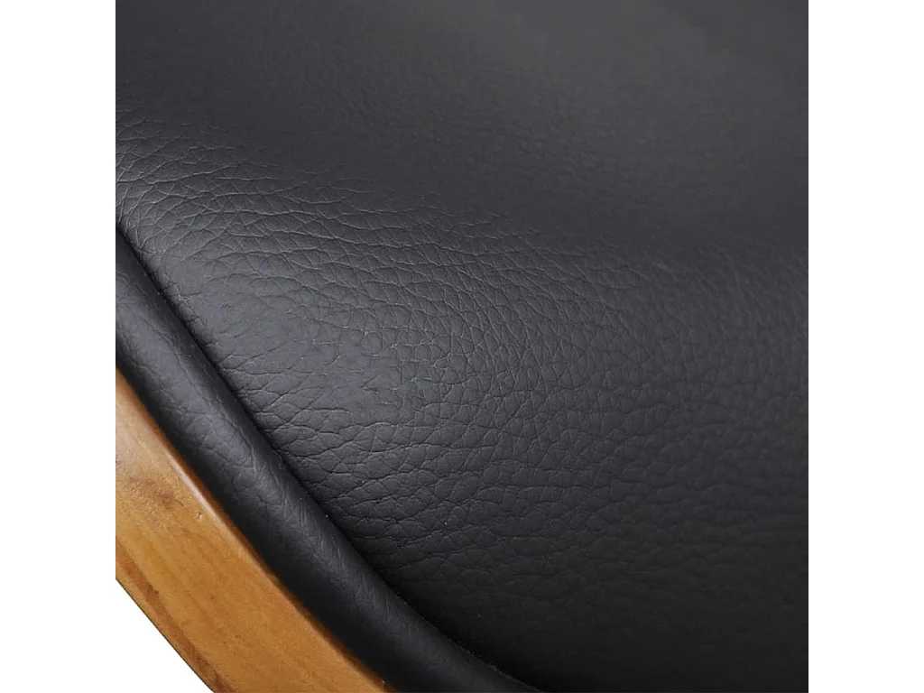 Set di 2 sedie da pranzo in legno curvato e similpelle