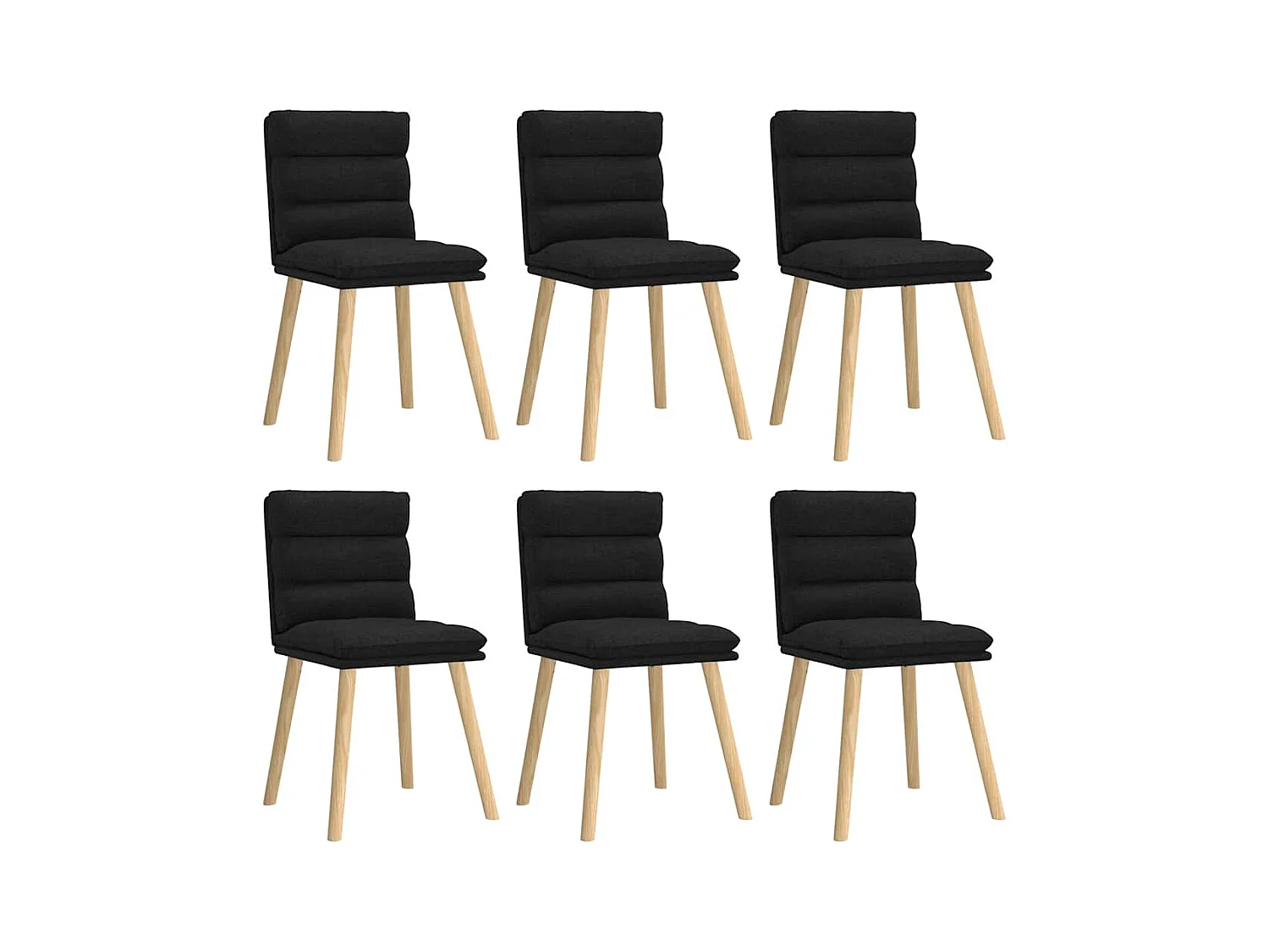 Eetkamerstoelen set van 6 zwarte stof