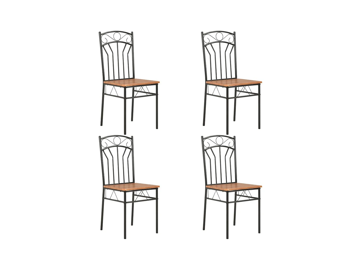 Chaises à manger lot de 4 marron MDF