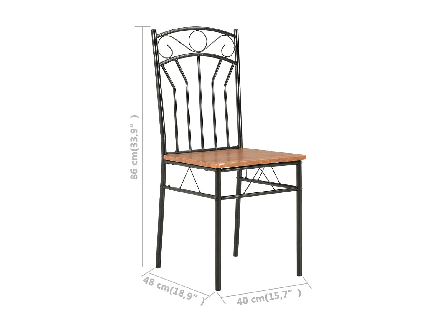 Eetkamerstoelen set van 4 bruin MDF