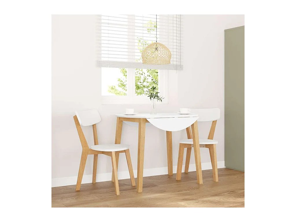 Chaises à manger 2 pcs bois massif caoutchouc