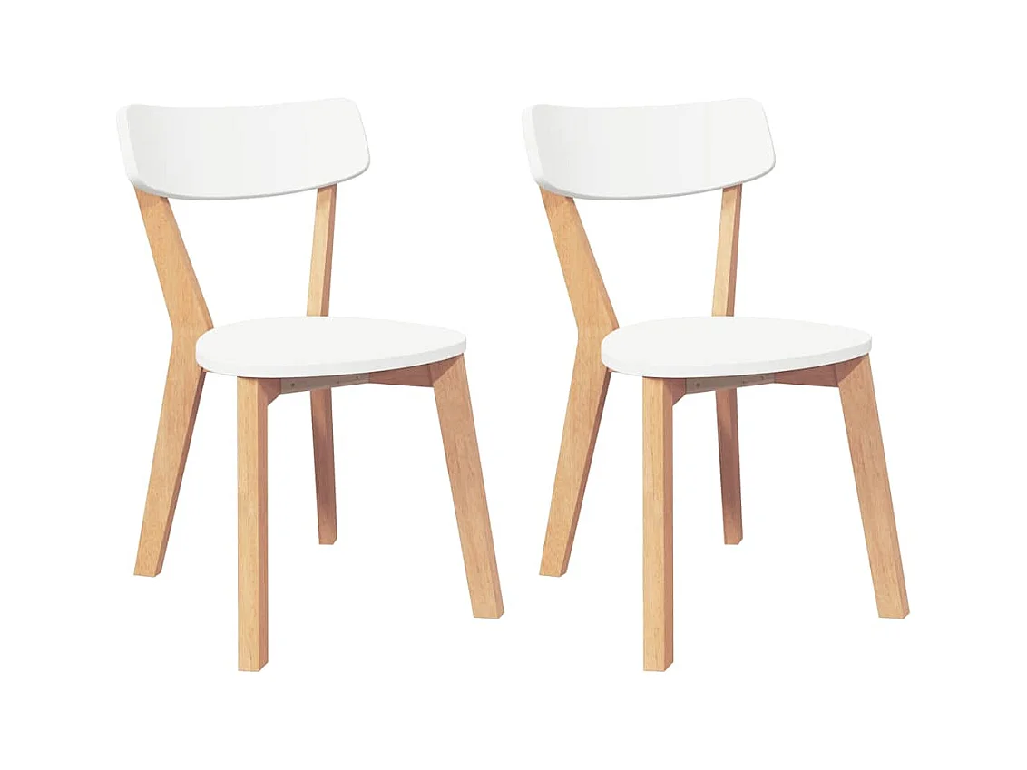 Chaises à manger 2 pcs bois massif caoutchouc