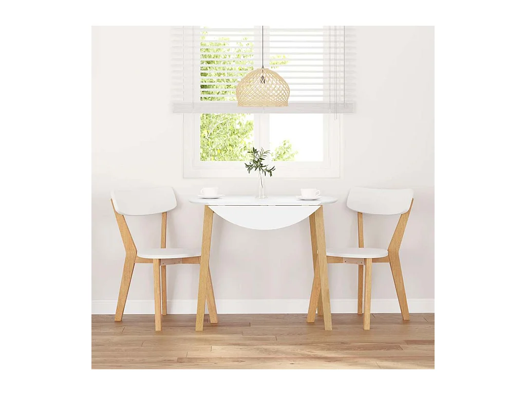 Chaises à manger 2 pcs bois massif caoutchouc