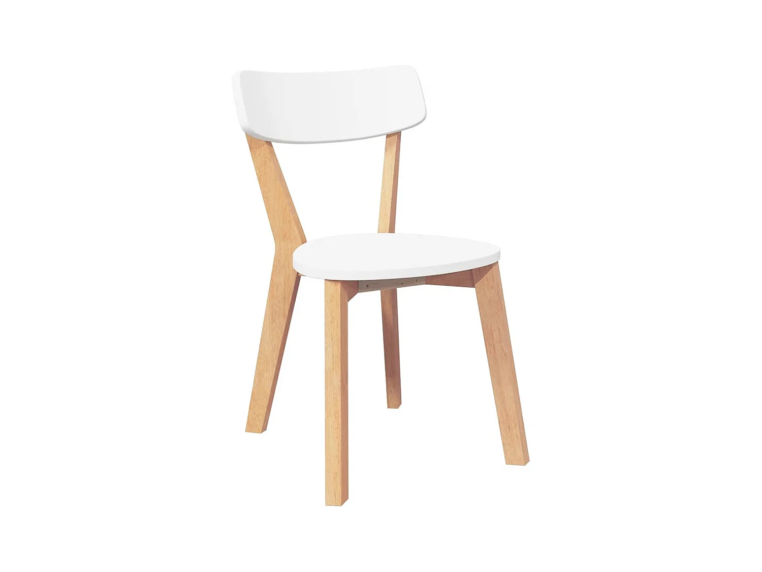 Chaises à manger 2 pcs bois massif caoutchouc