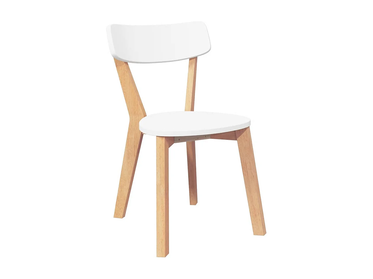 Sedie da pranzo 2 pezzi in legno massello di gomma