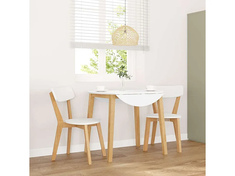 Eetkamerstoelen 2 stuks massief rubberhout