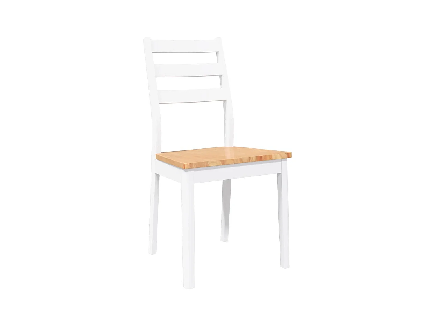 Chaises à manger 2 pcs blanc bois massif caoutchouc