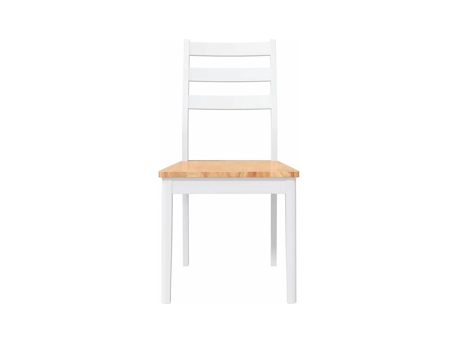 Chaises à manger 2 pcs blanc bois massif caoutchouc