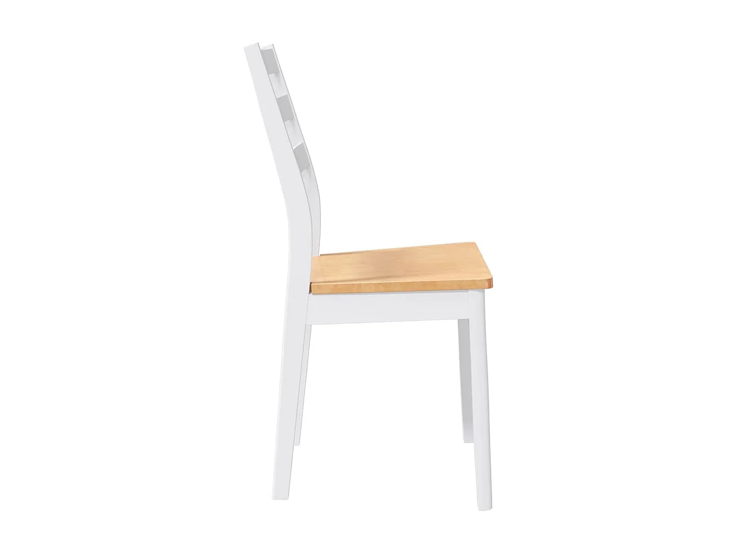 Chaises à manger 2 pcs blanc bois massif caoutchouc