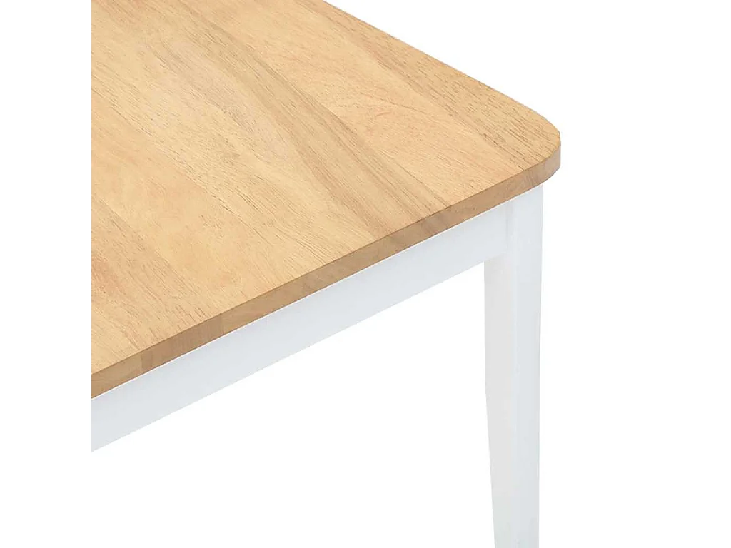 Chaises à manger 2 pcs blanc bois massif caoutchouc