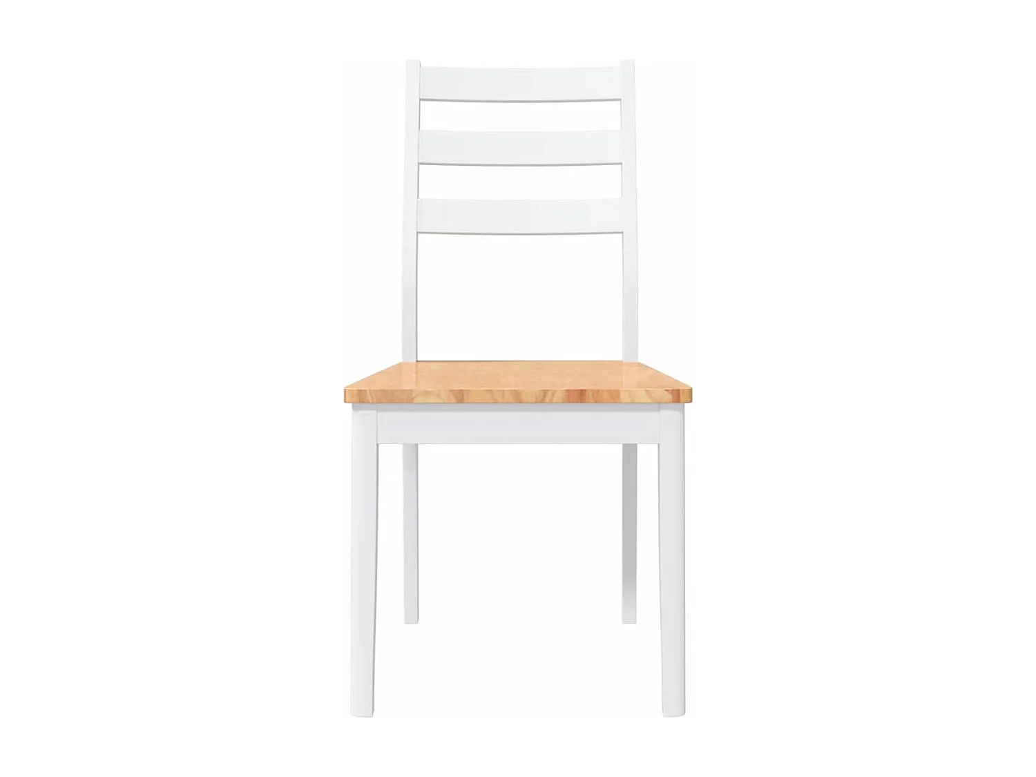 Sedie da pranzo 2 pezzi in legno massello di gomma bianco