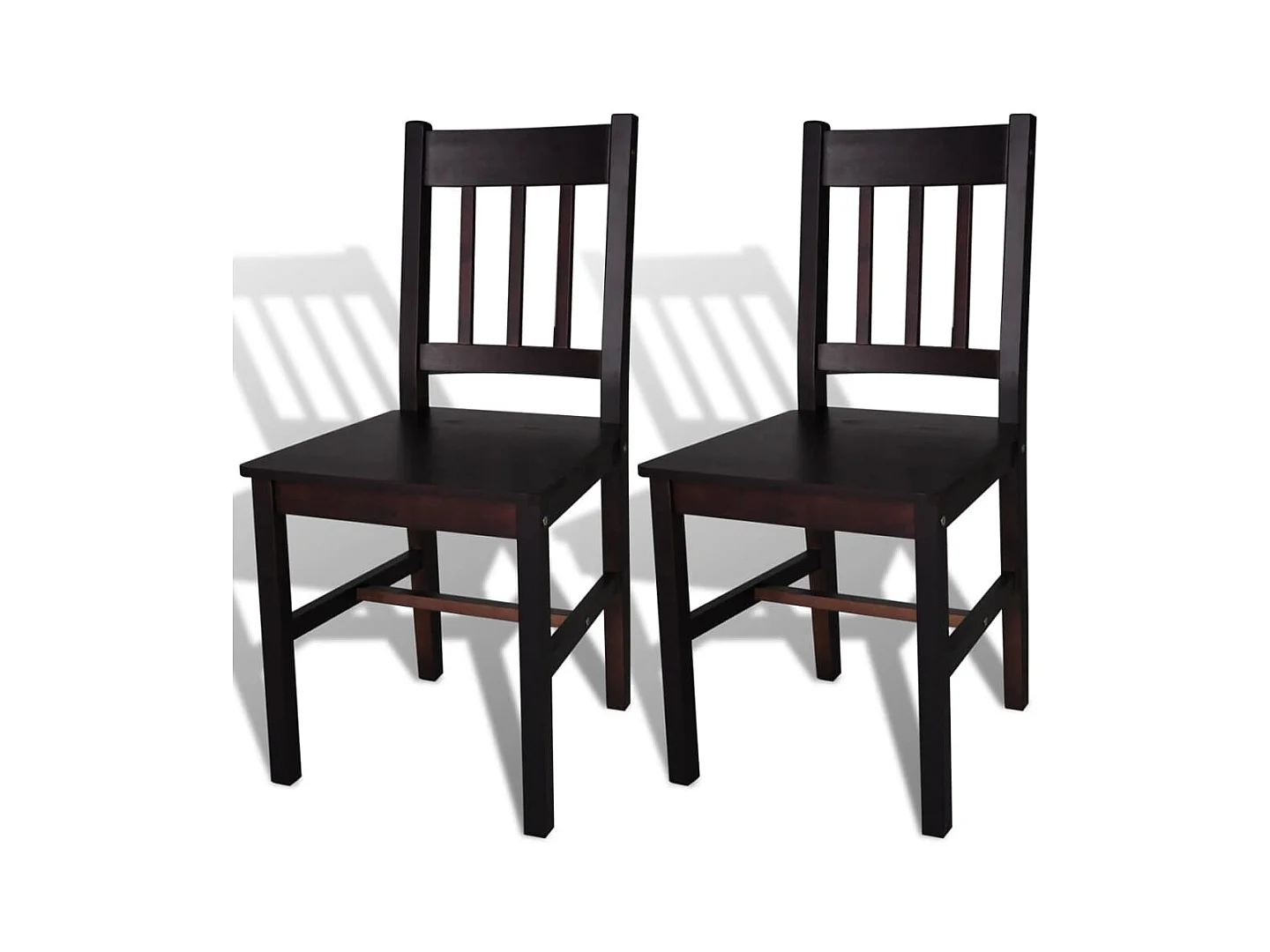 Chaises à manger lot de 2 marron foncé pinède
