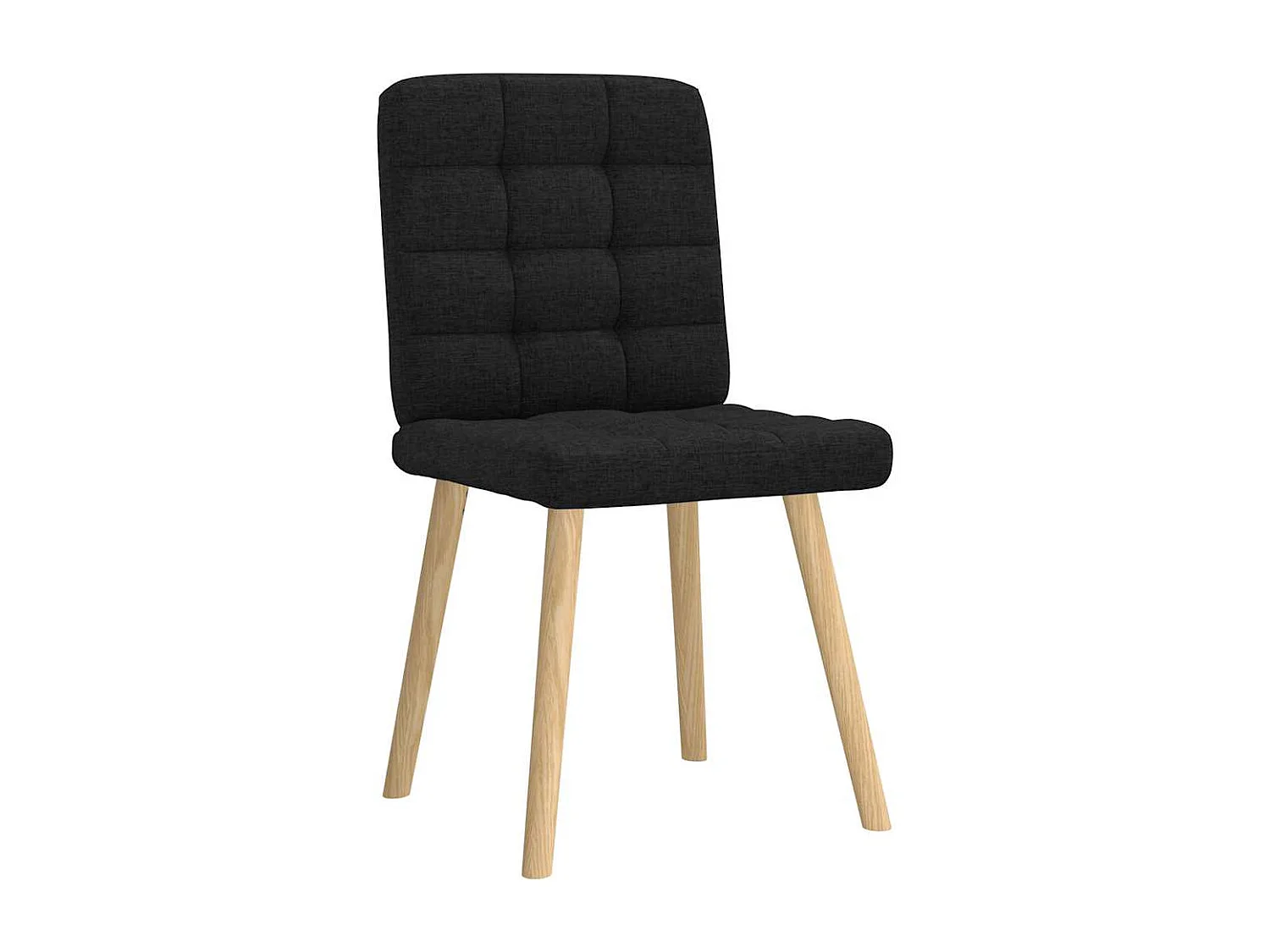 Chaises à manger lot de 2 noir tissu