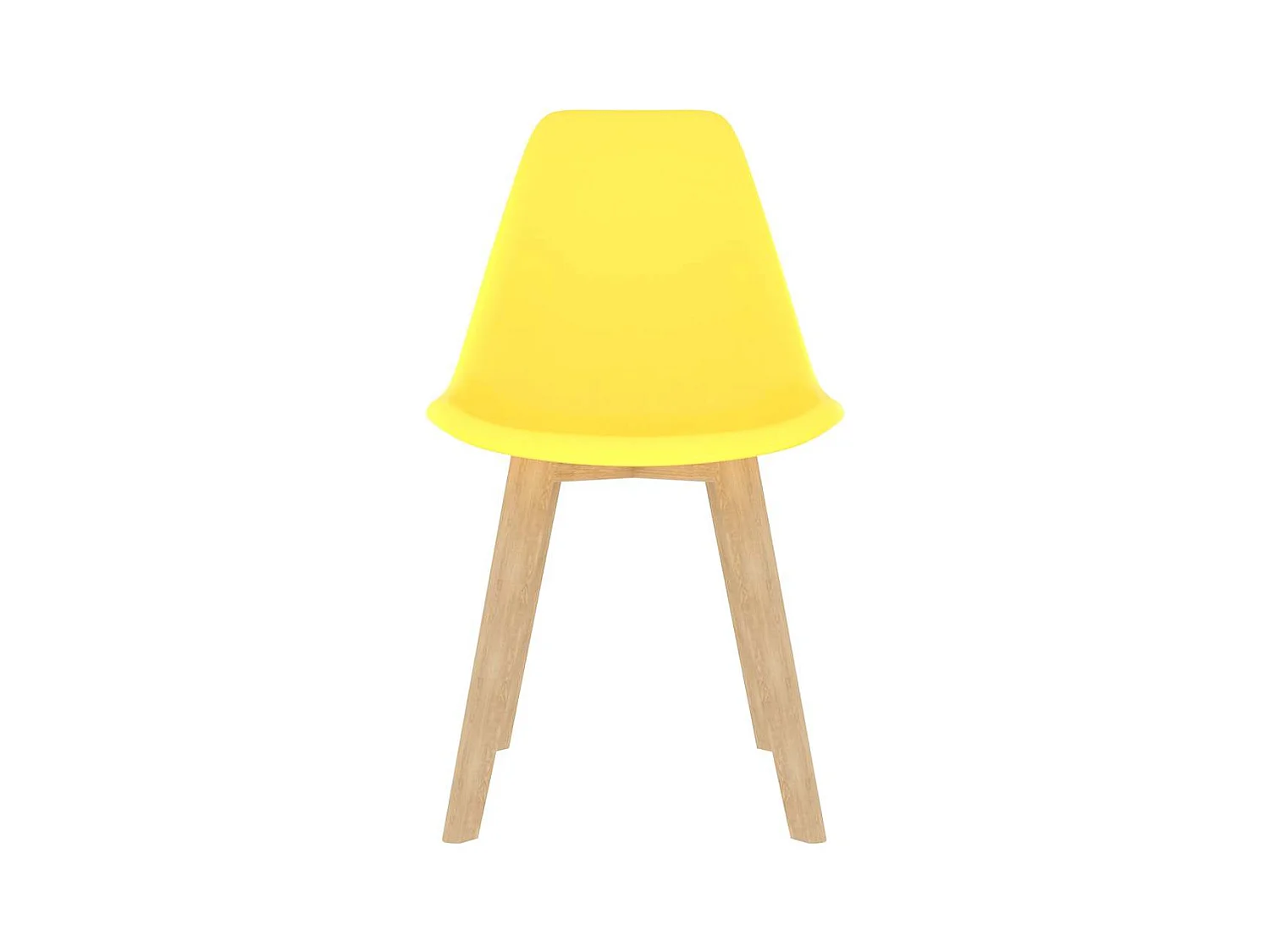 Set di 6 sedie da pranzo in plastica gialla