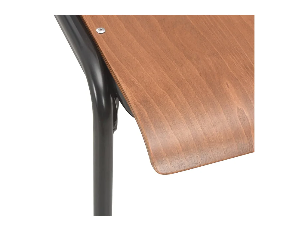 Juego de 6 sillas de comedor de madera contrachapada marrón