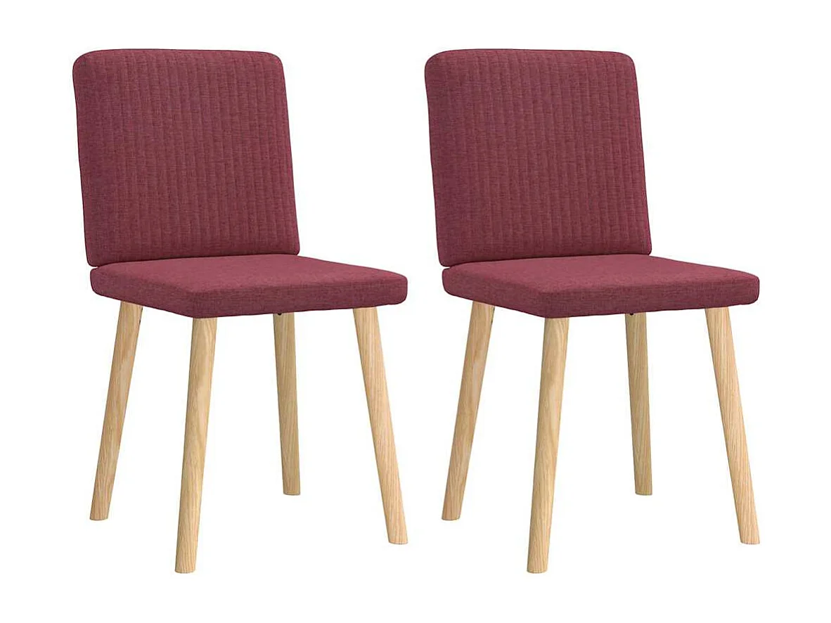 Chaises à manger lot de 2 rouge bordeaux tissu
