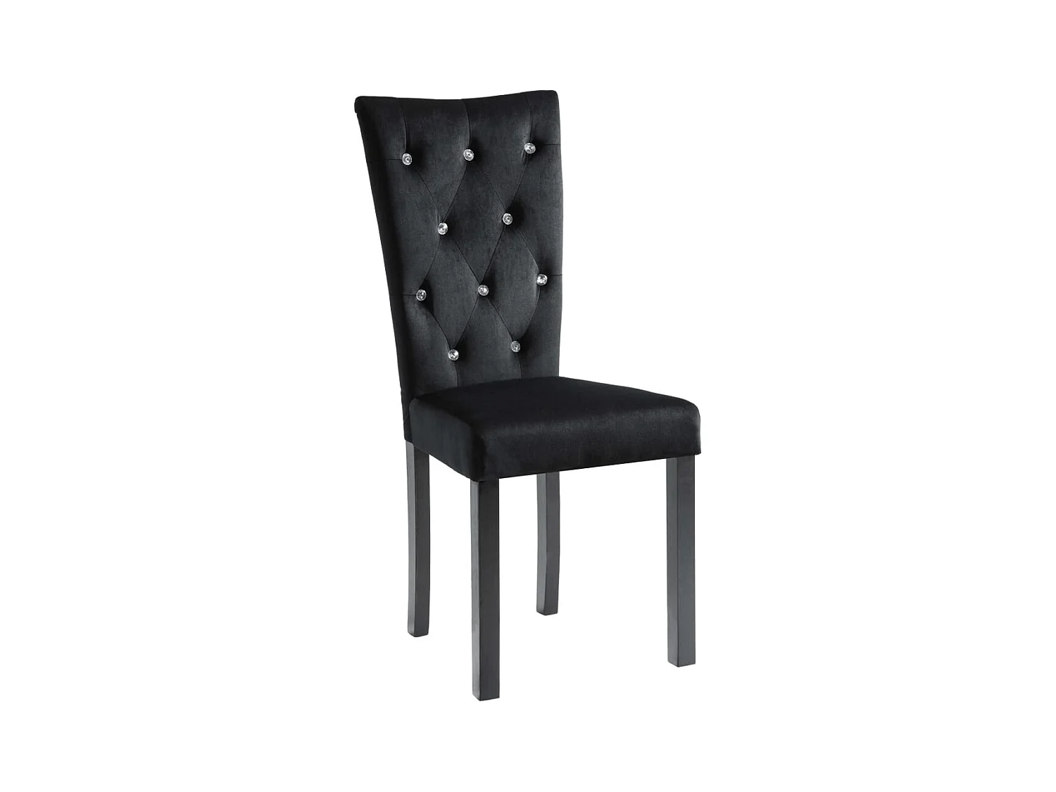 Set di 4 sedie da pranzo in velluto nero